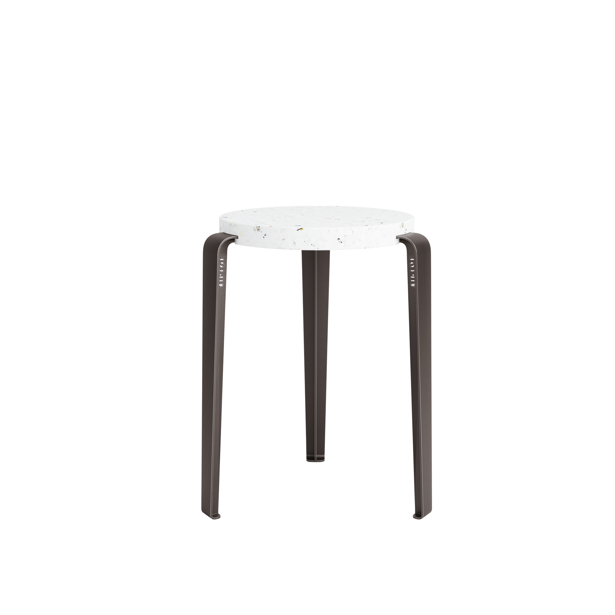 TipToe LOU Stool Recycled Plastic White/ Dark Varnished