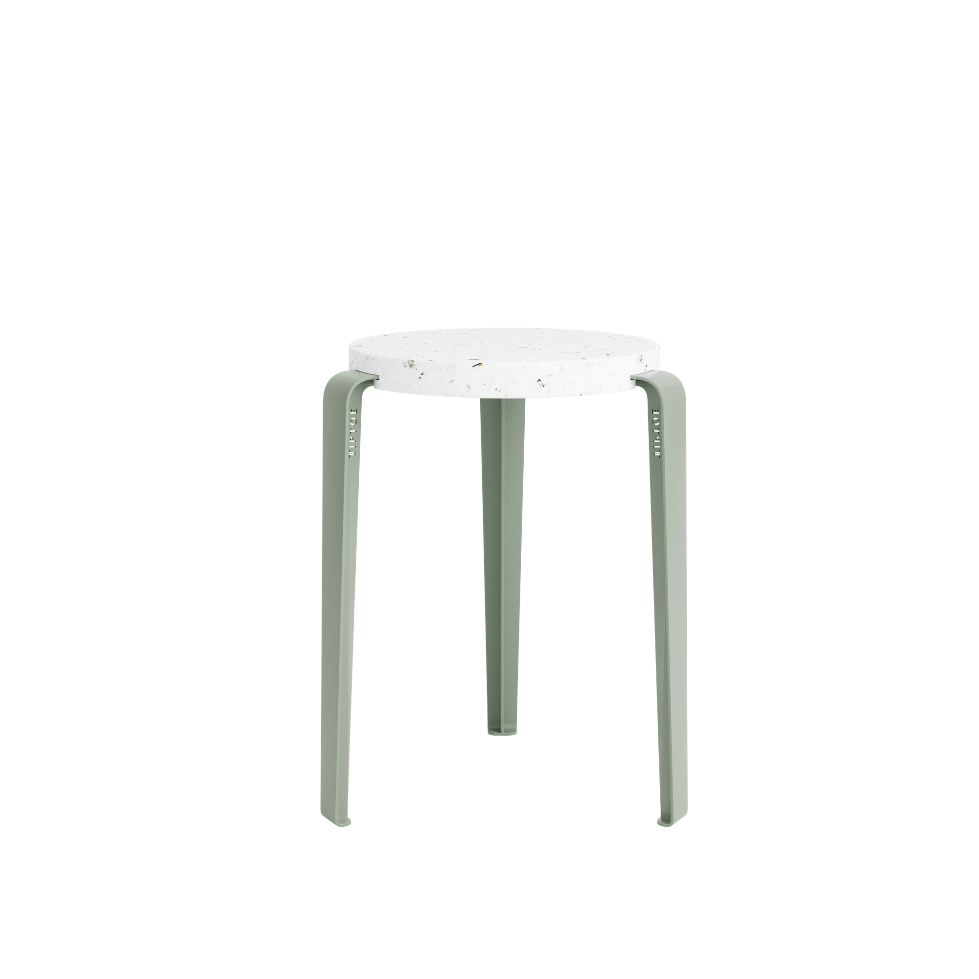 TipToe LOU Stool Recycled Plastic White/ Eucalyptus Grey