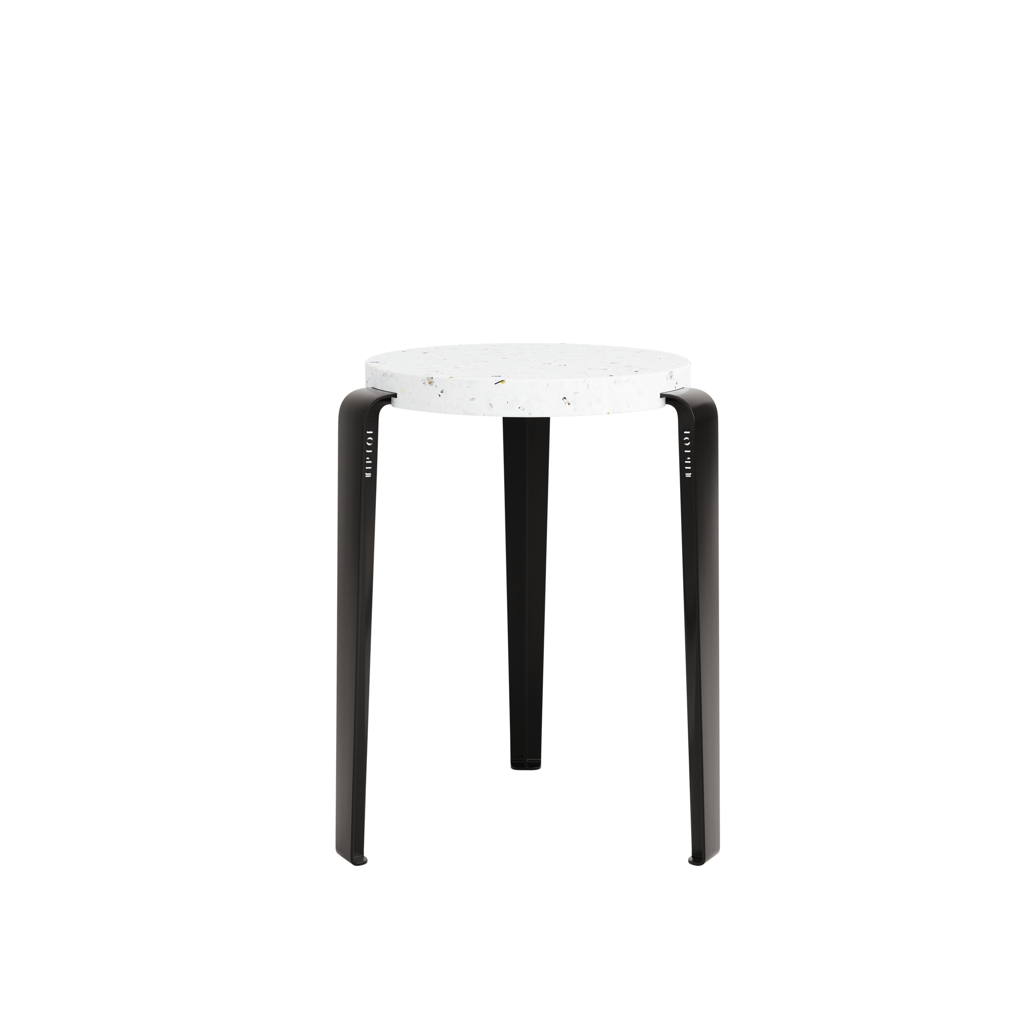 TipToe LOU Stool Recycled Plastic White/Graphite Black