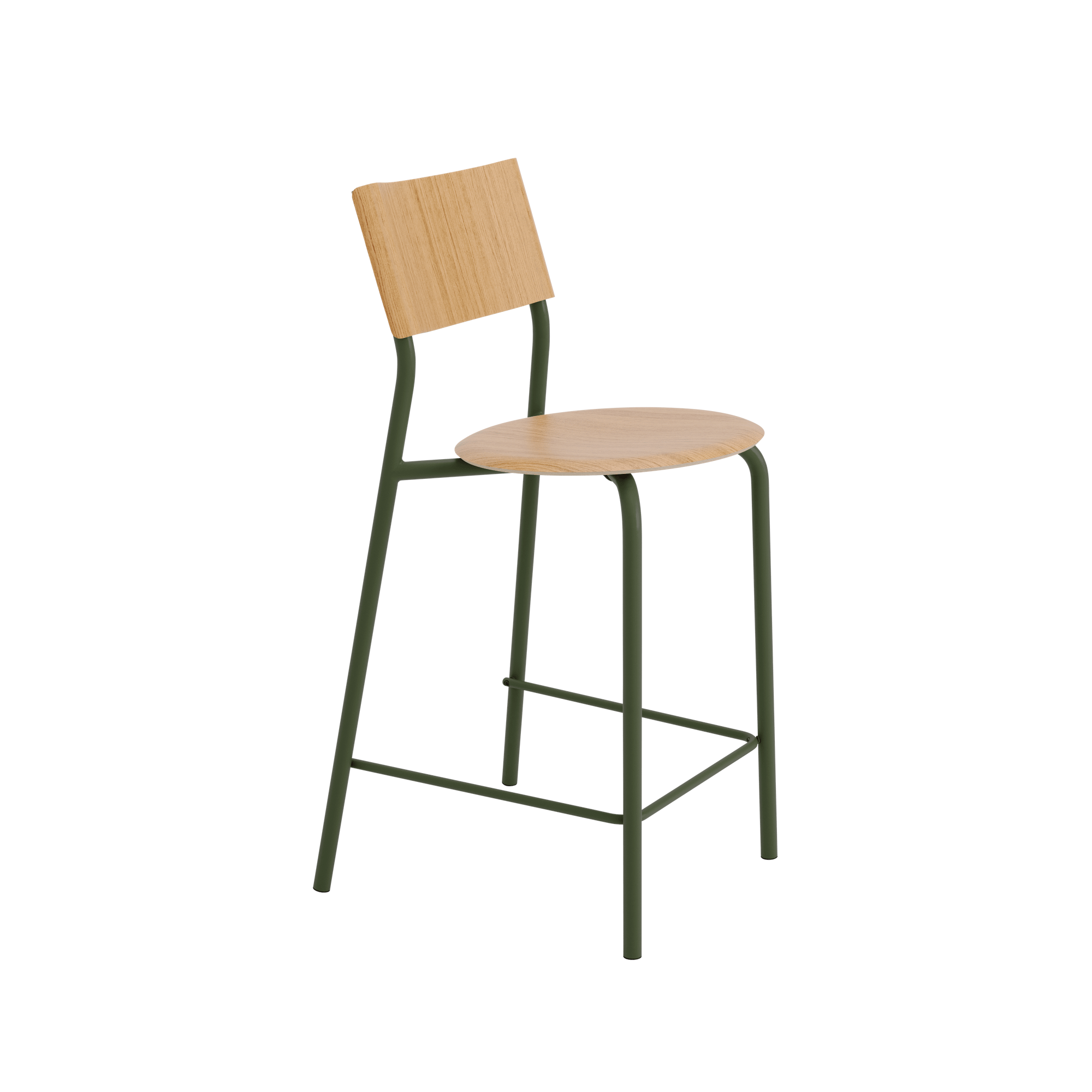 TipToe SSD Bar Stool 65 cm Oak/Rosemary Green