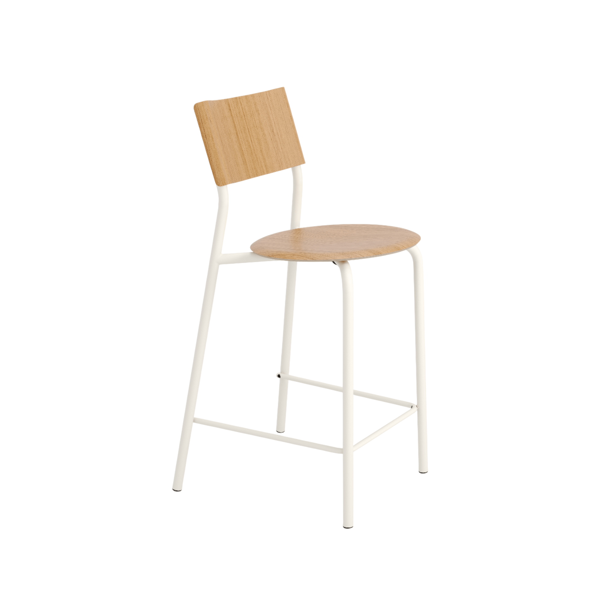 Taburete de bar TipToe SSD de 65 cm en roble/blanco crema