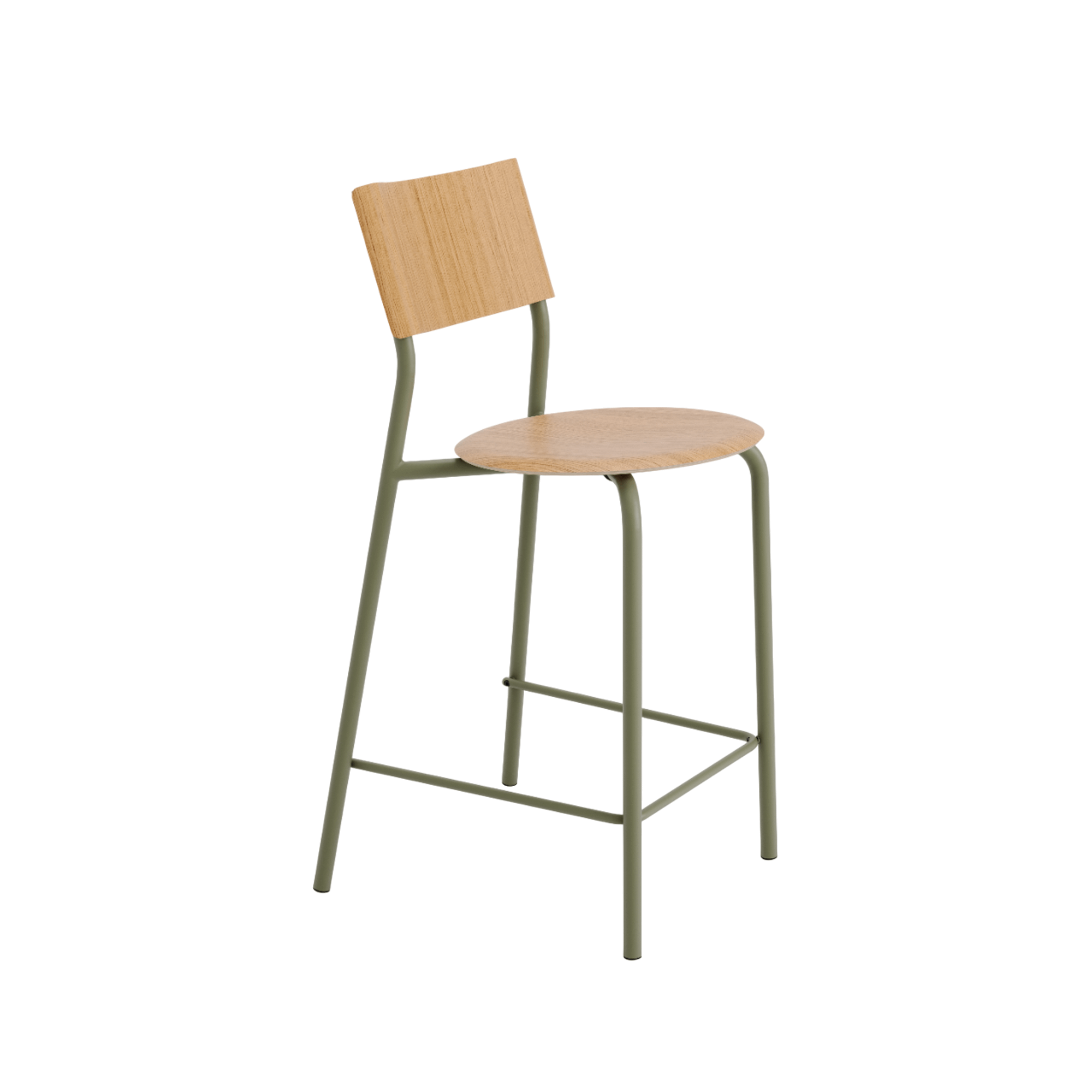 Taburete de bar TipToe SSD de 65 cm en roble/verde caqui