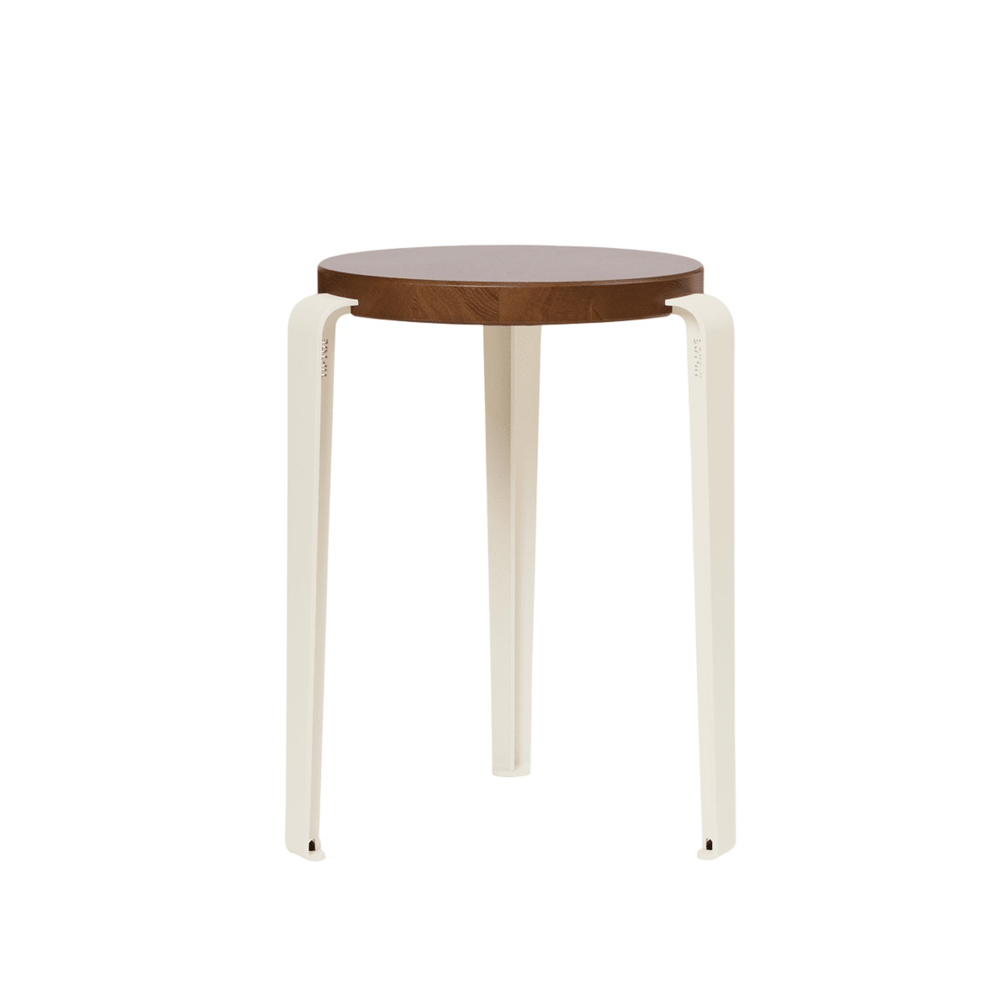 Sgabello TipToe LOU in rovere tinto/bianco crema