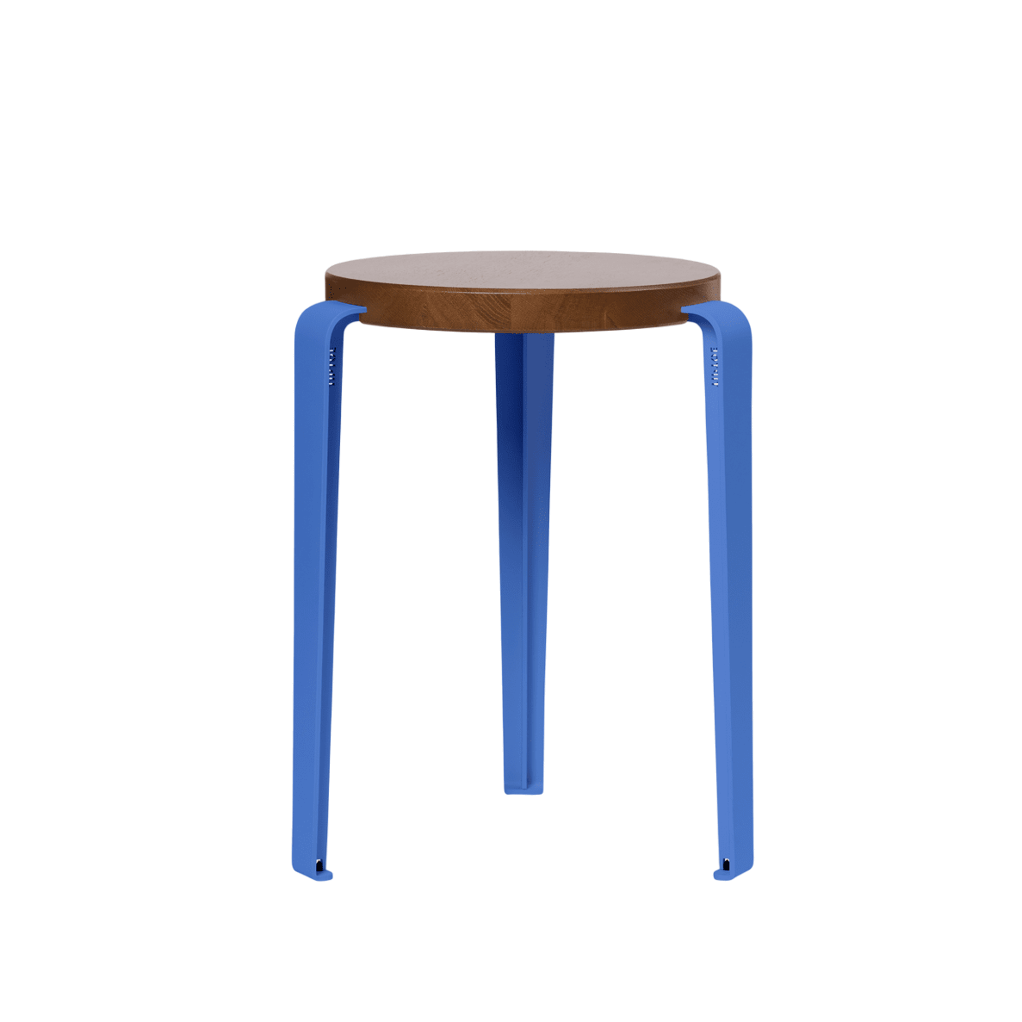 Sgabello TipToe LOU in rovere tinto/blu azzurro