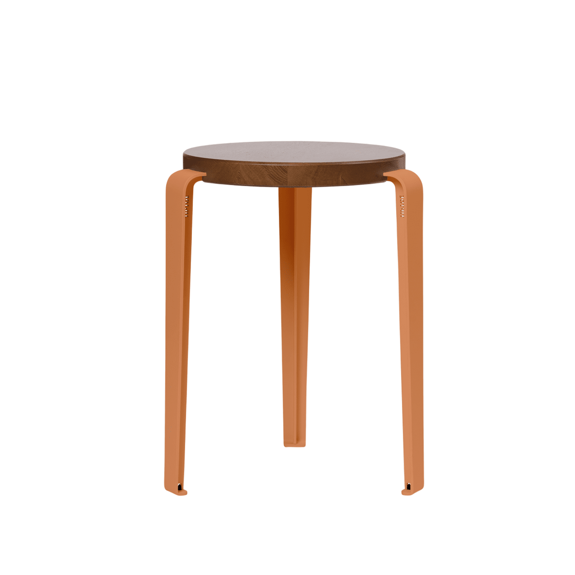TipToe LOU Stool Stained Oak/Tangerine Red