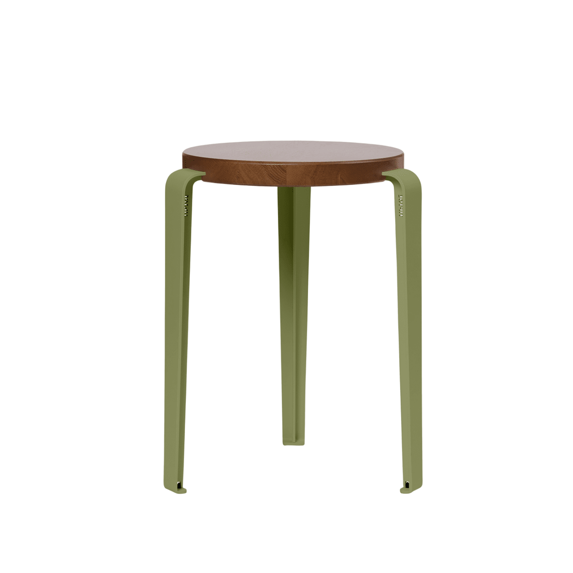 Sgabello TipToe LOU in rovere tinto/verde kaki