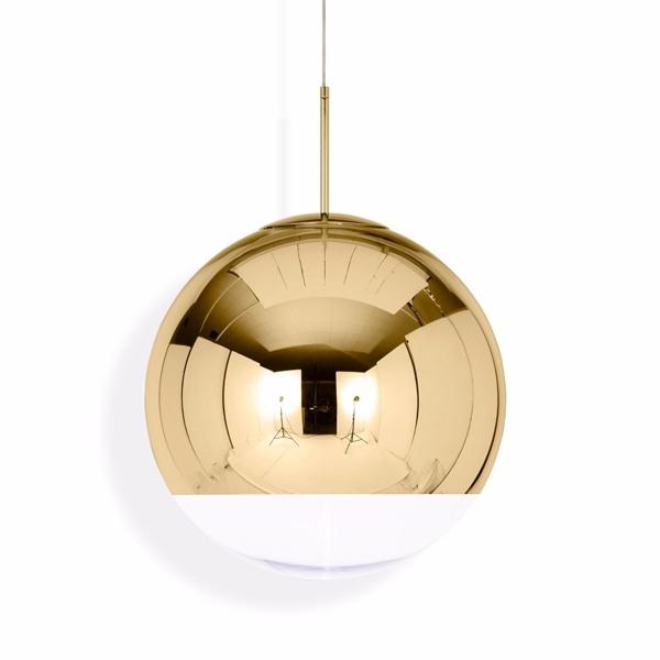 Tom Dixon Mirror Ball Gold Pendant, Large Disco Ball Light Fixture