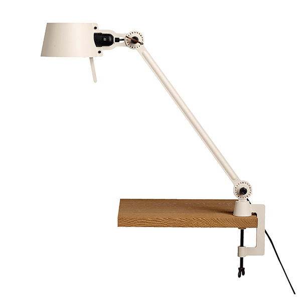 Tonone Bolt Single Arm Table Lamp Beige with clip