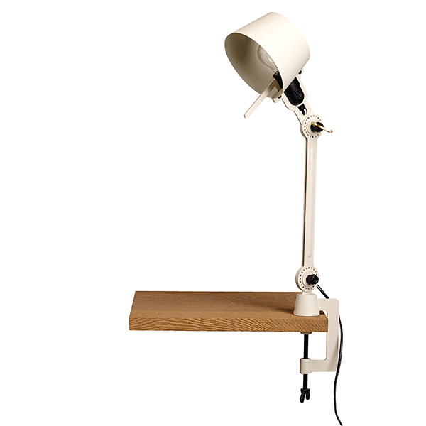 Tonone Bolt Single Arm Short Lampa stołowa Beżowa z klipsem