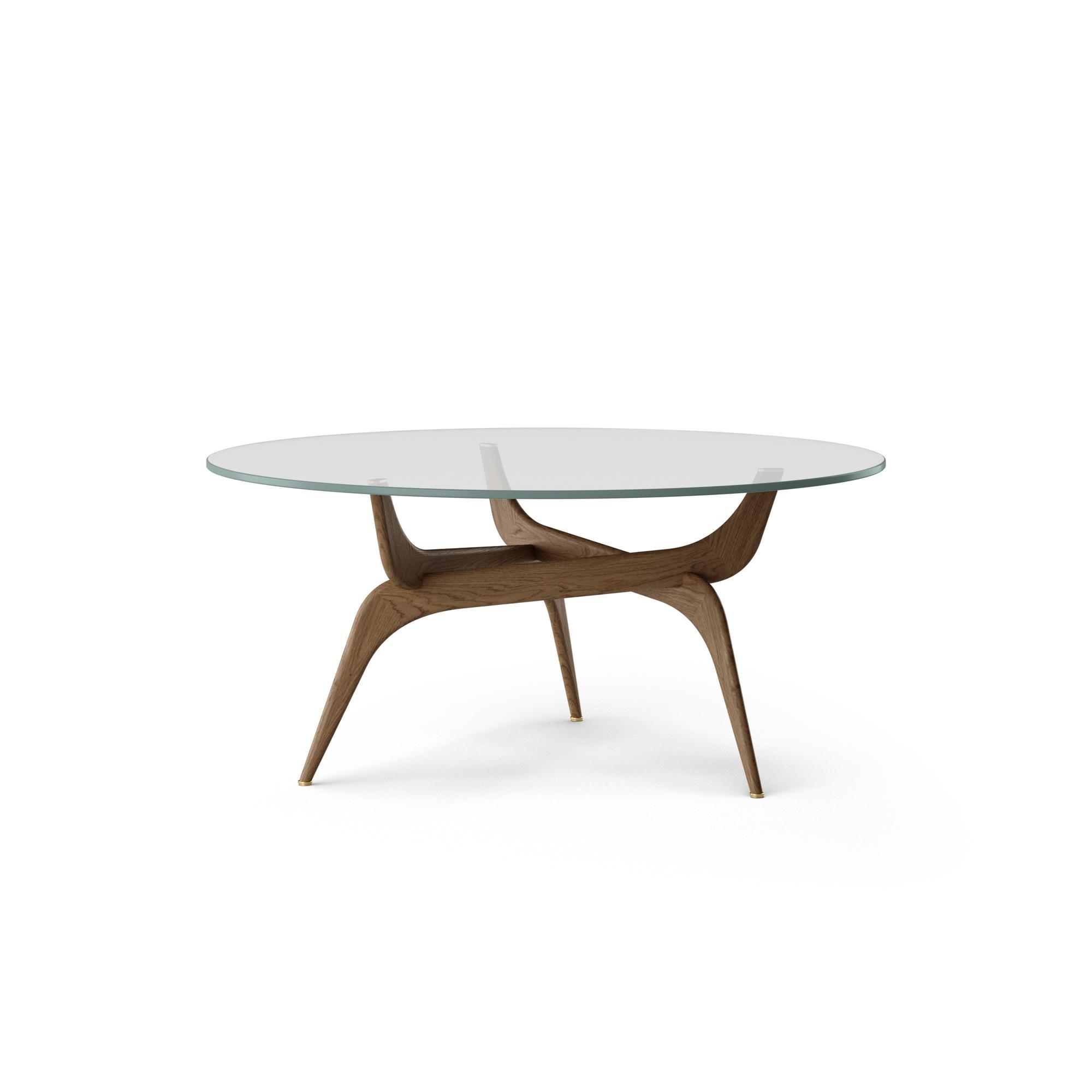Brdr. Krüger TRIIIO Table basse Ø90 Chêne fumé huilé/verre Transparent
