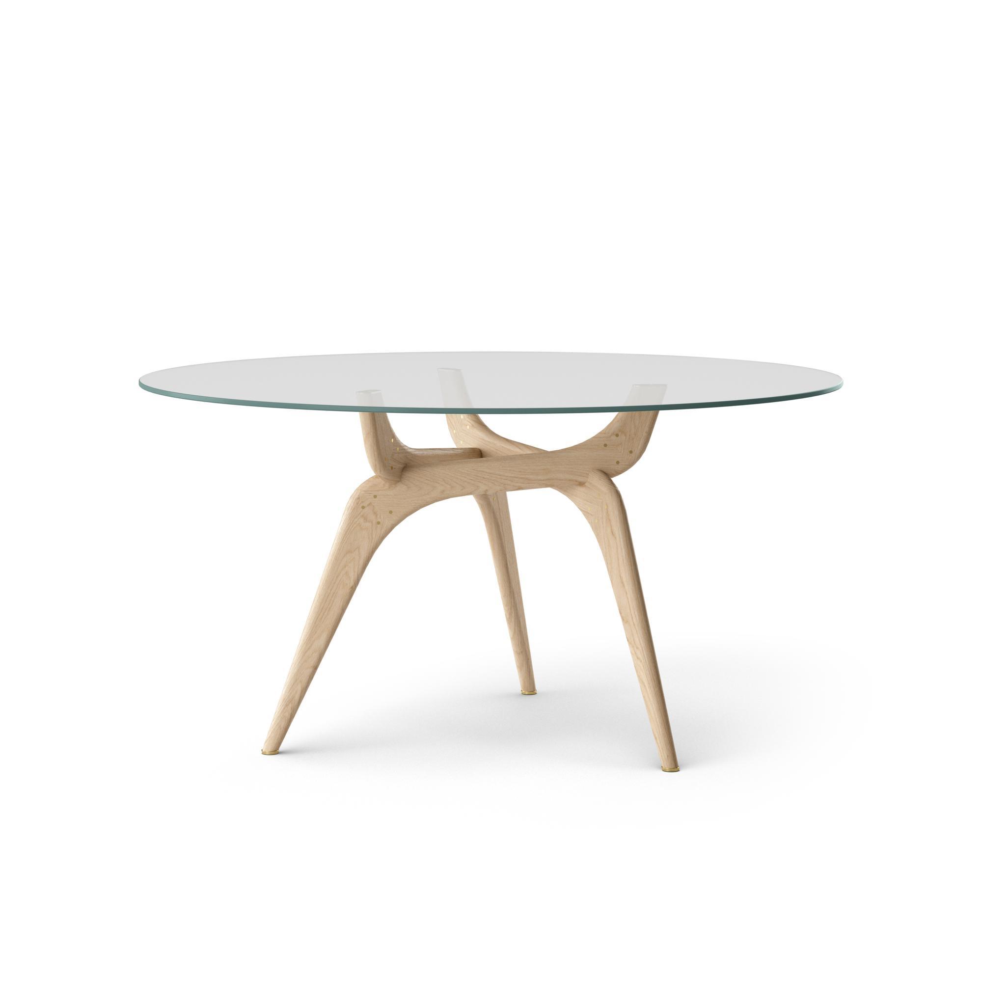Brdr. Krüger TRIIIO Table à manger Ø135 Chêne Transparent huilé/verre Transparent