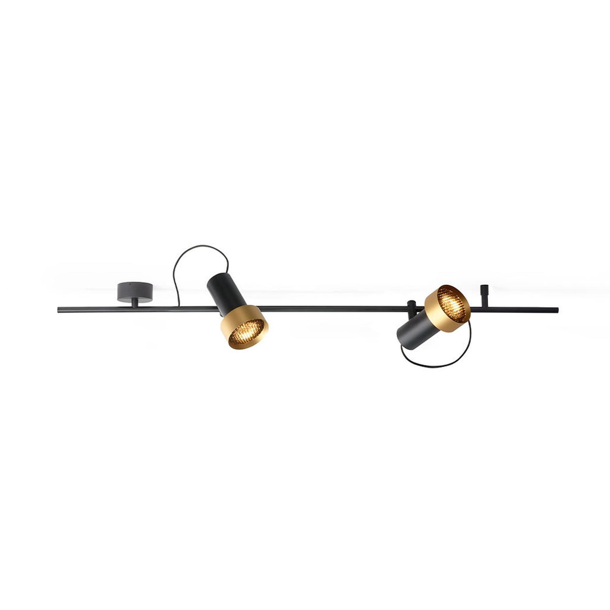 Trizo 21 2Thirty-CH2 Honeycomb Ceiling Light Black/ Gold Ring