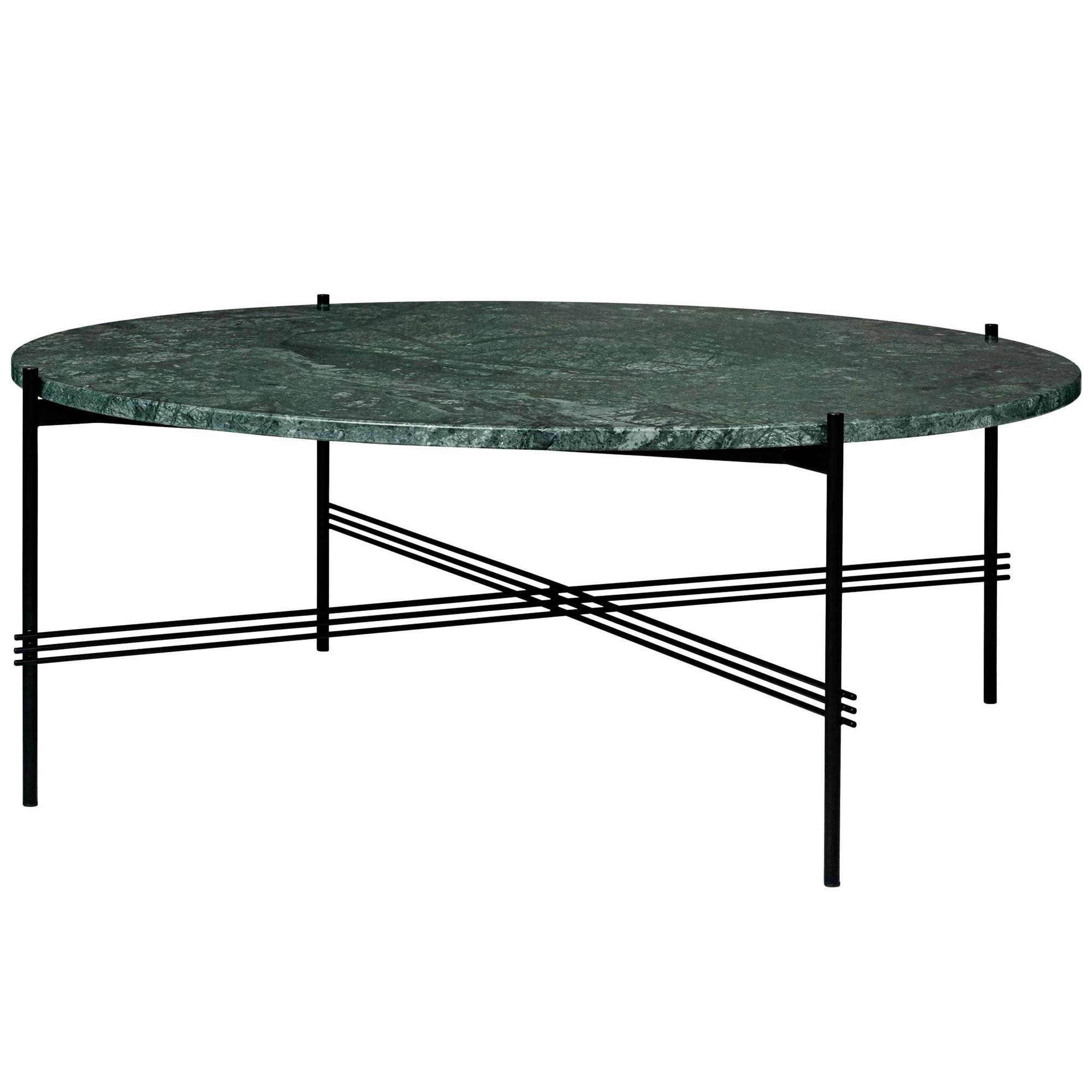 GUBI TS Coffee Table Round Ø105 Black/ Green Guatemala Marble