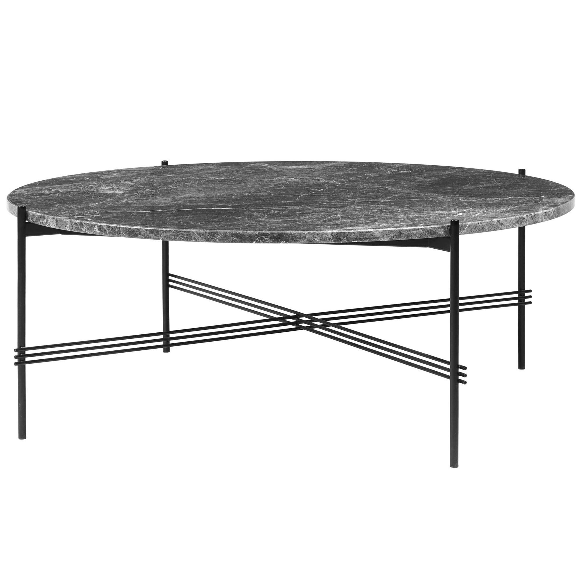 GUBI TS Coffee Table Round Ø105 Black/ Gray Emperador Marble