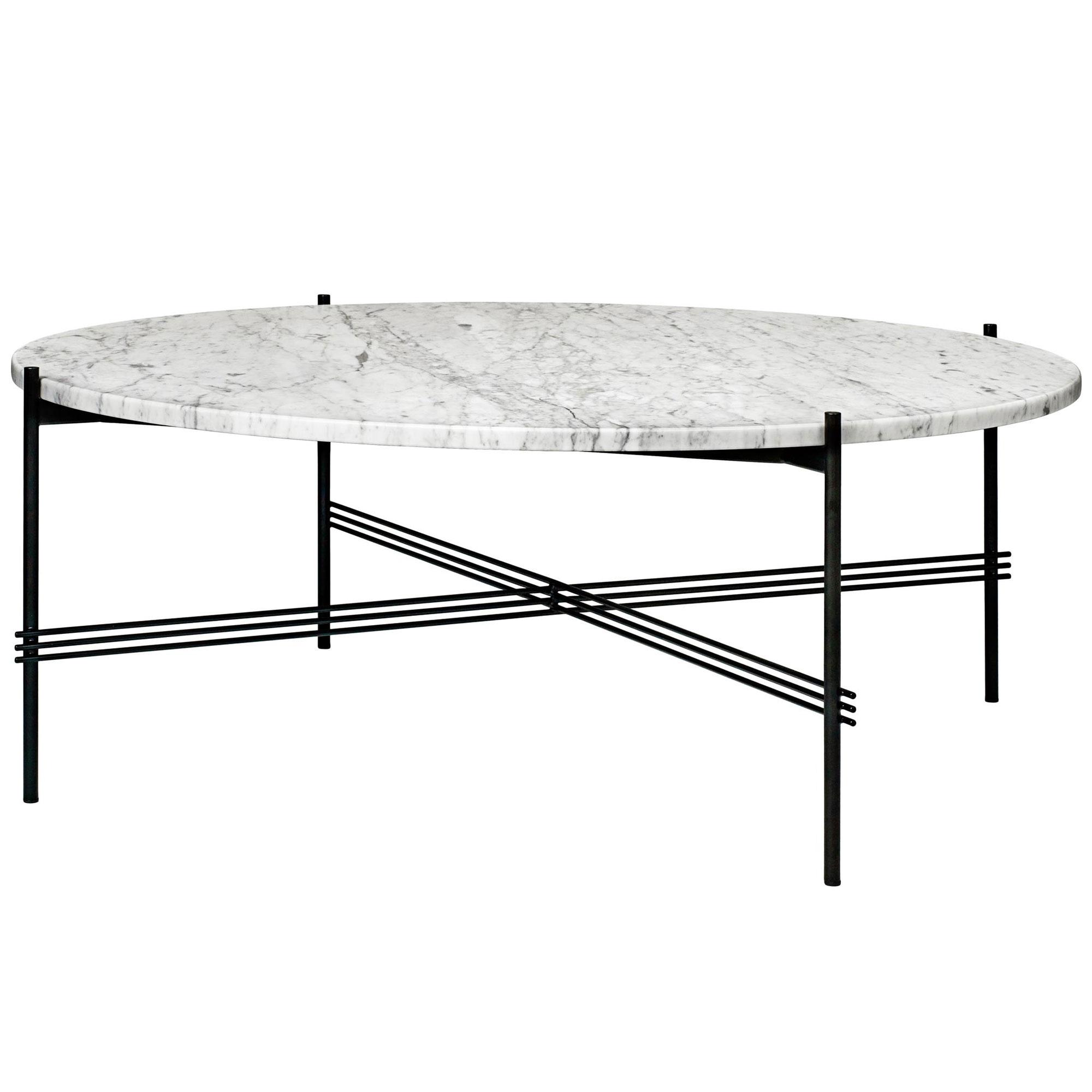 GUBI TS Coffee Table Round Ø105 Black/ White Carrara Marble