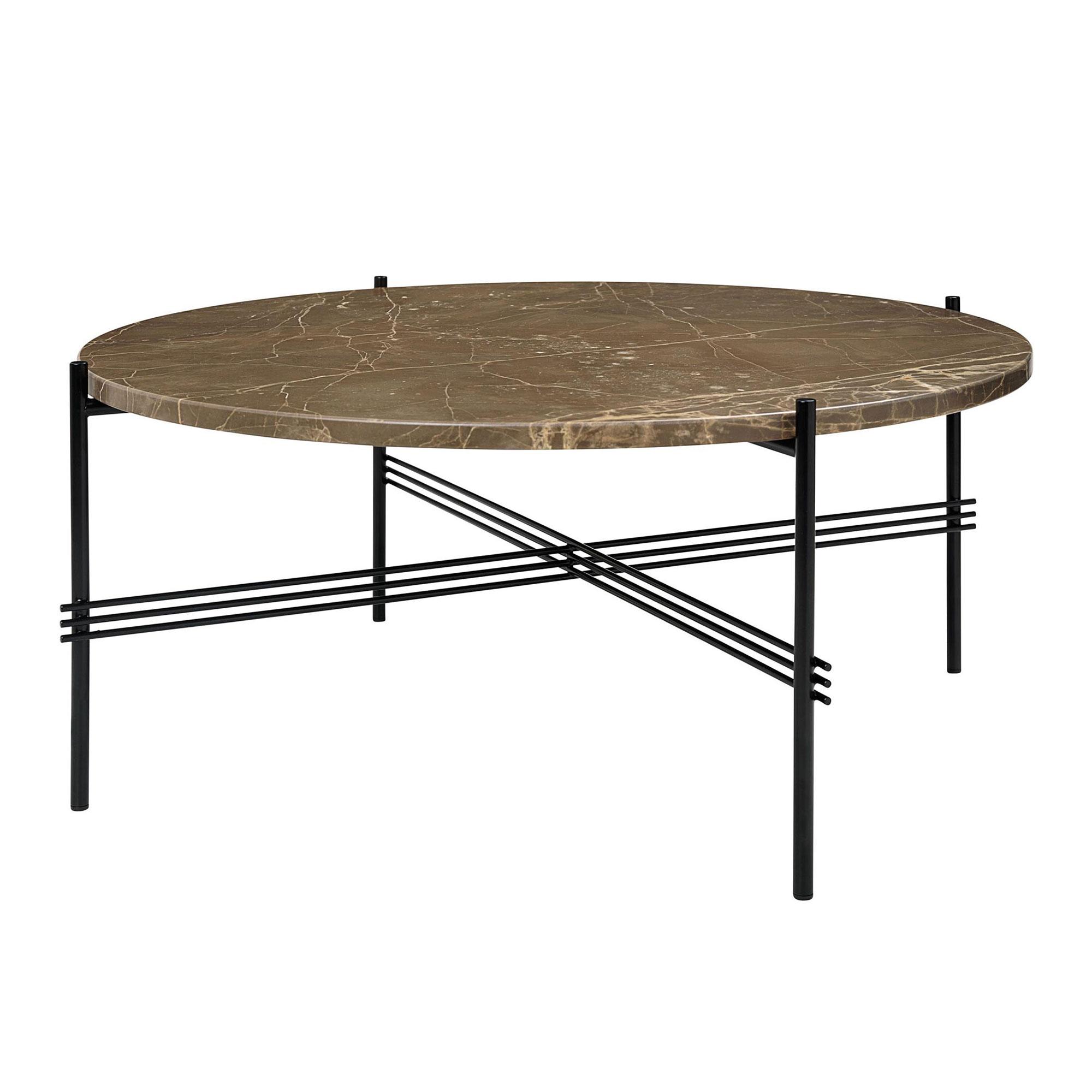 GUBI TS Coffee Table Round Ø80 Black/ Brown Emperador Marble