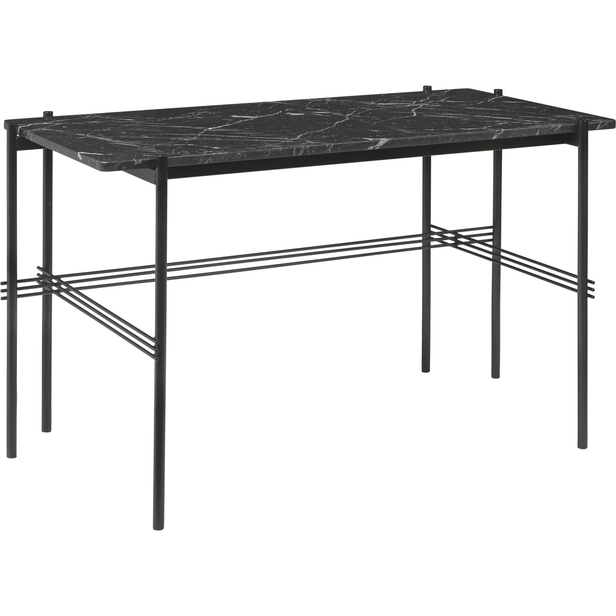 Scrivania GUBI TS 120 x 60 cm con Base Nero e Piano in Marmo Nero Marquina