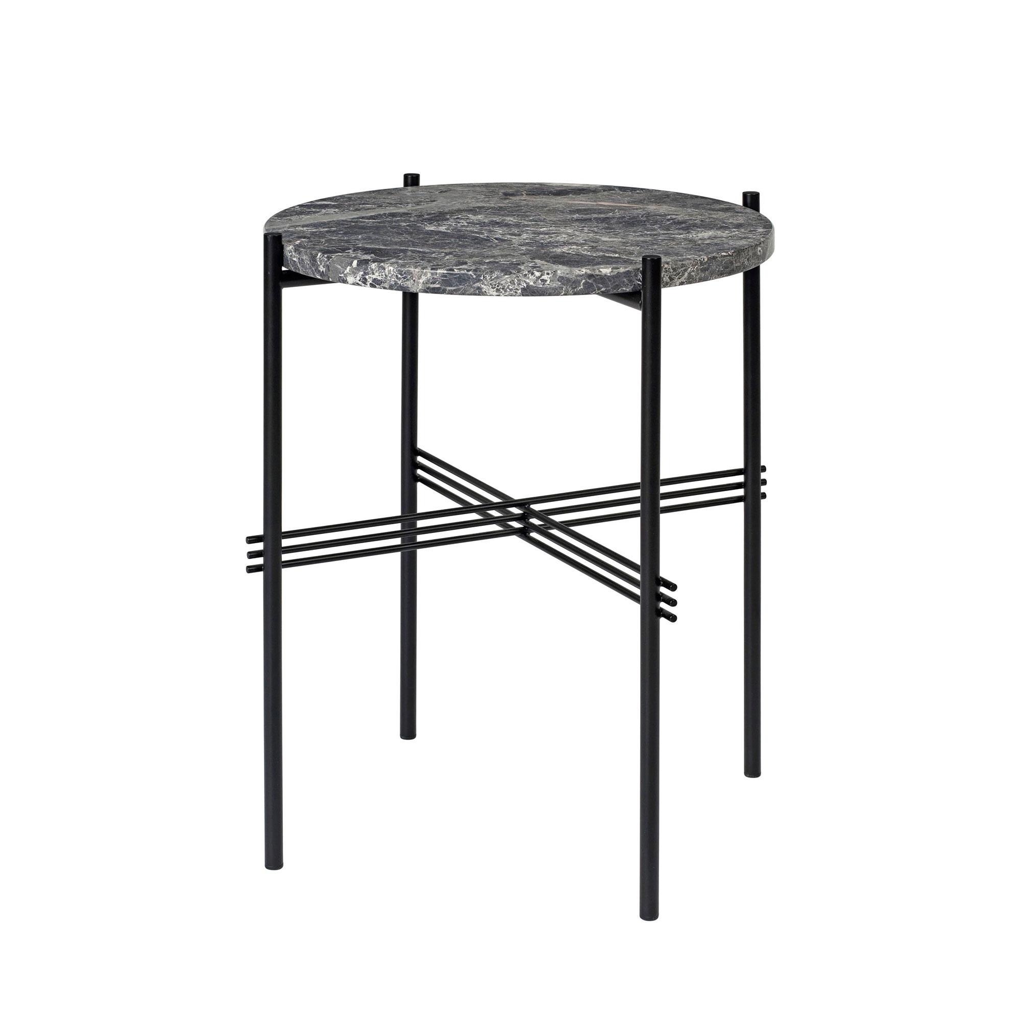 GUBI TS Side Table Round Ø40 Black/ Gray Emperador Marble