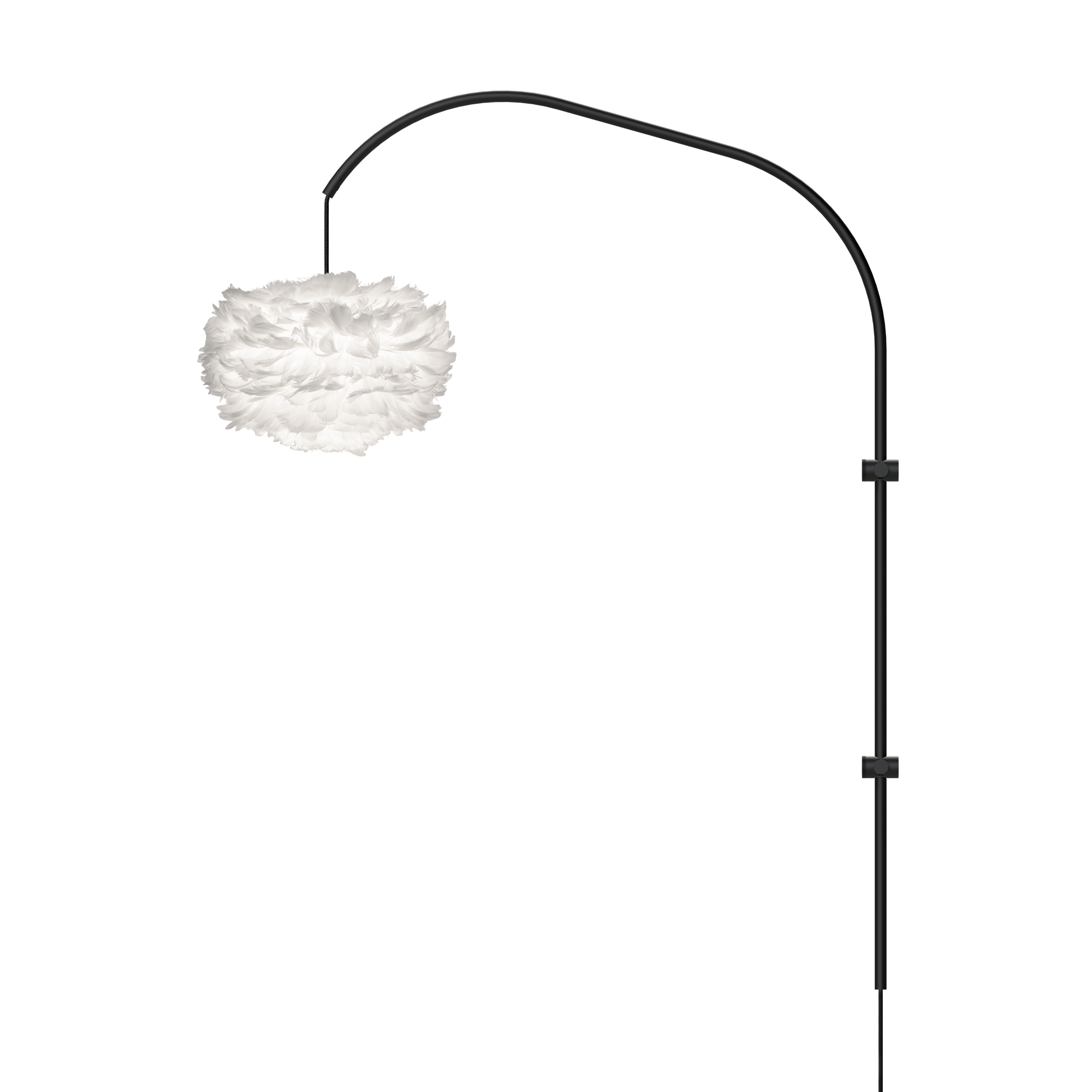 Umage Eos Willow Single Applique Murale Mini Blanc avec Suspension en Noir