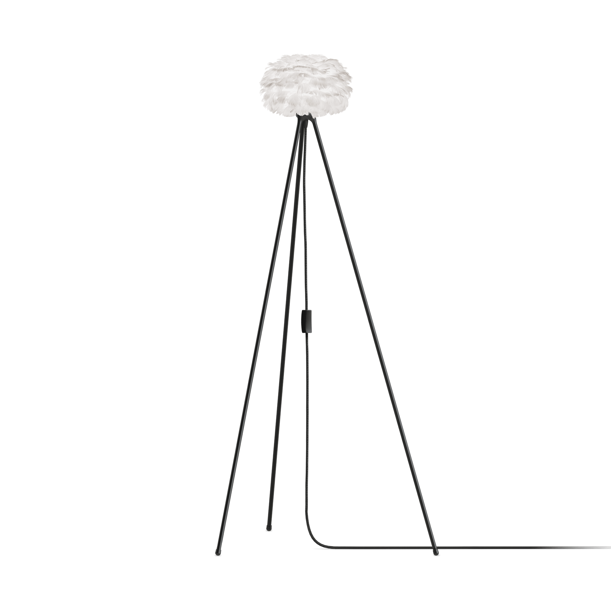 Umage Eos Lampadaire Trépied Micro Blanc avec Pieds en Noir