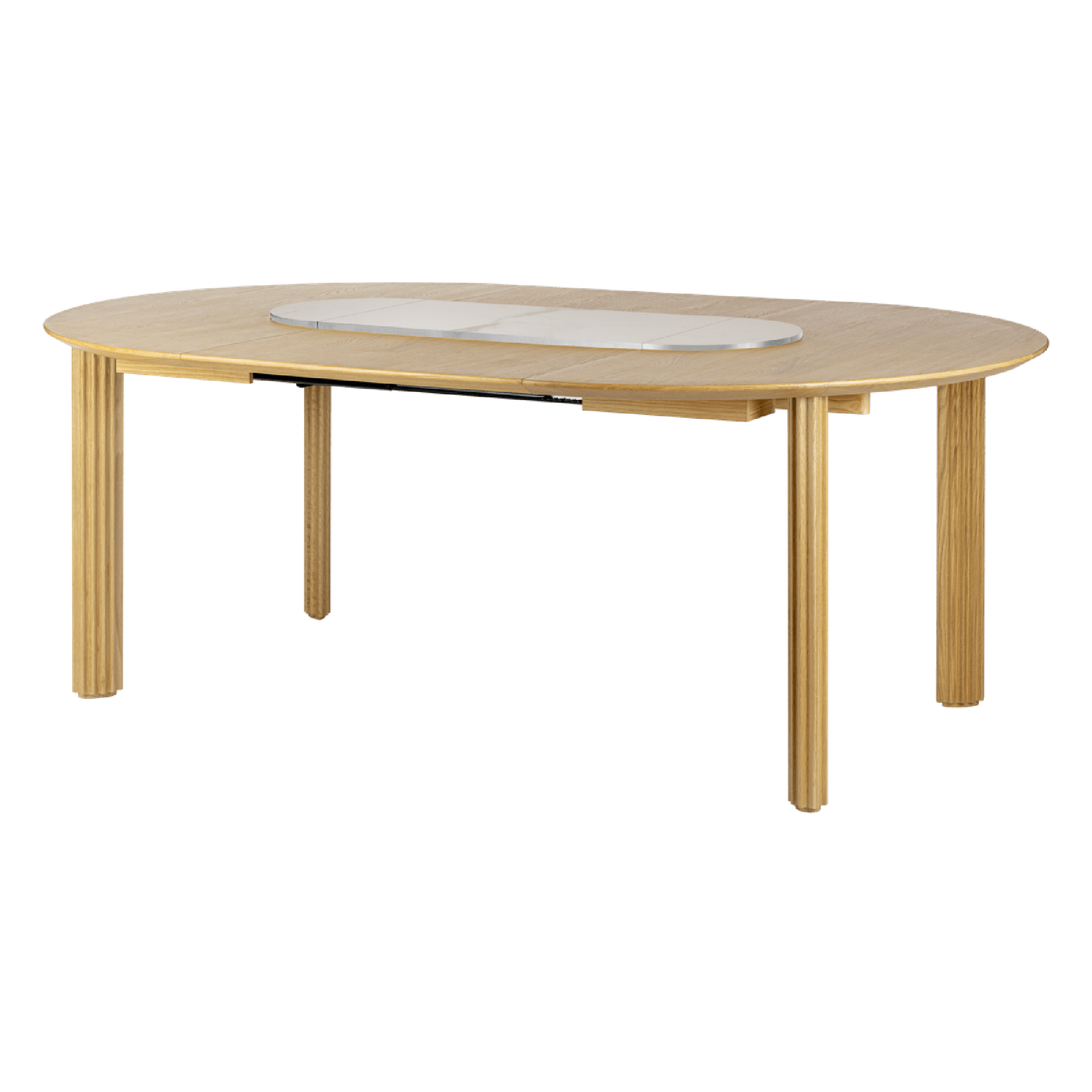 Umage Comfort Circle Ripples Spisebord Med Udtræk Eg/Hvid/Stål