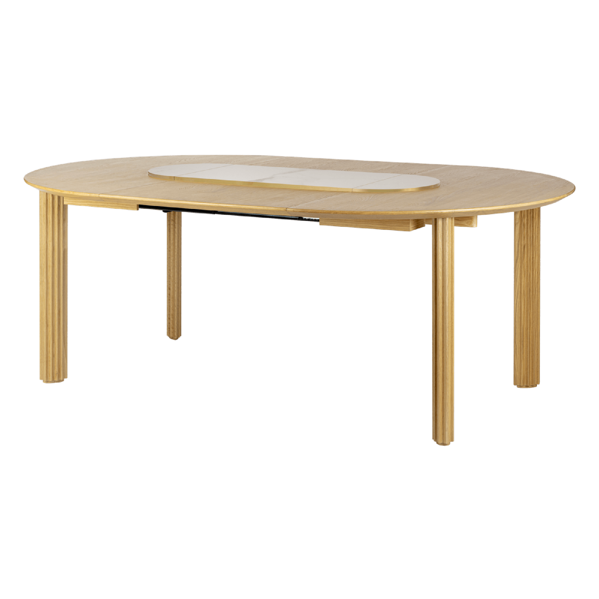 Umage Comfort Circle Ripples Spisebord Med Udtræk Eg/Hvid/Messing
