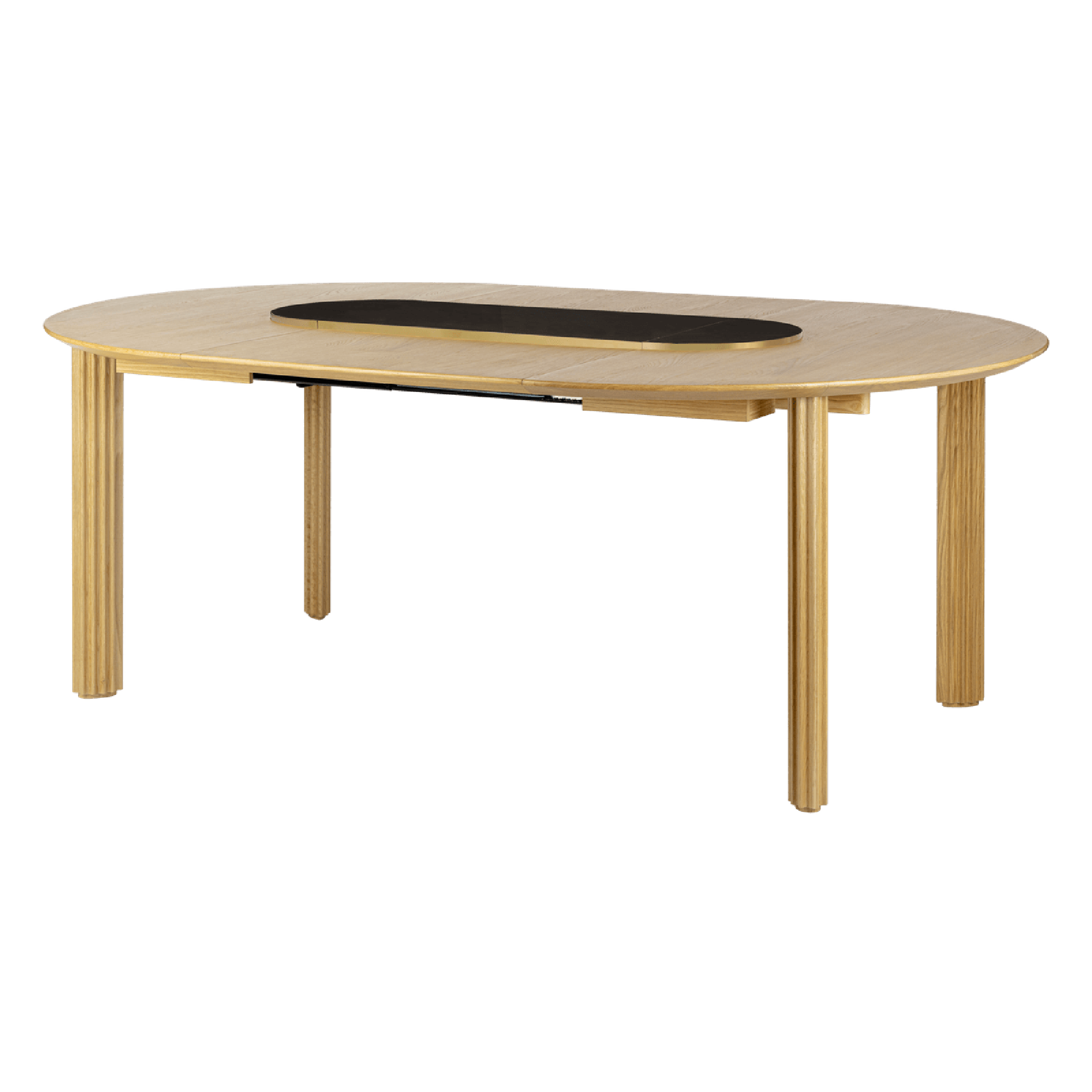 Umage Comfort Circle Ripples Spisebord Med Udtræk Eg/Sort/Messing