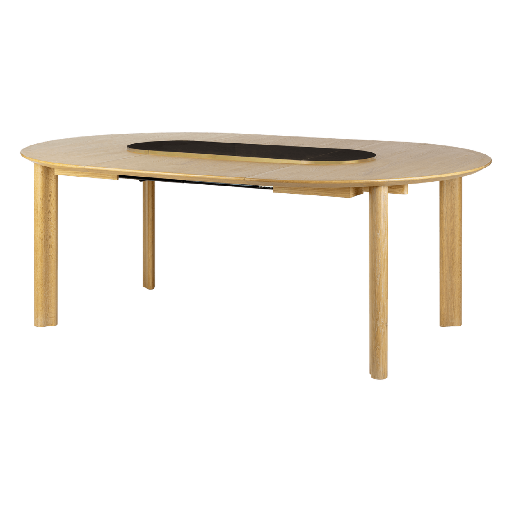 Umage Comfort Circle Smooth Spisebord Med Udtræk Eg/Sort/Messing