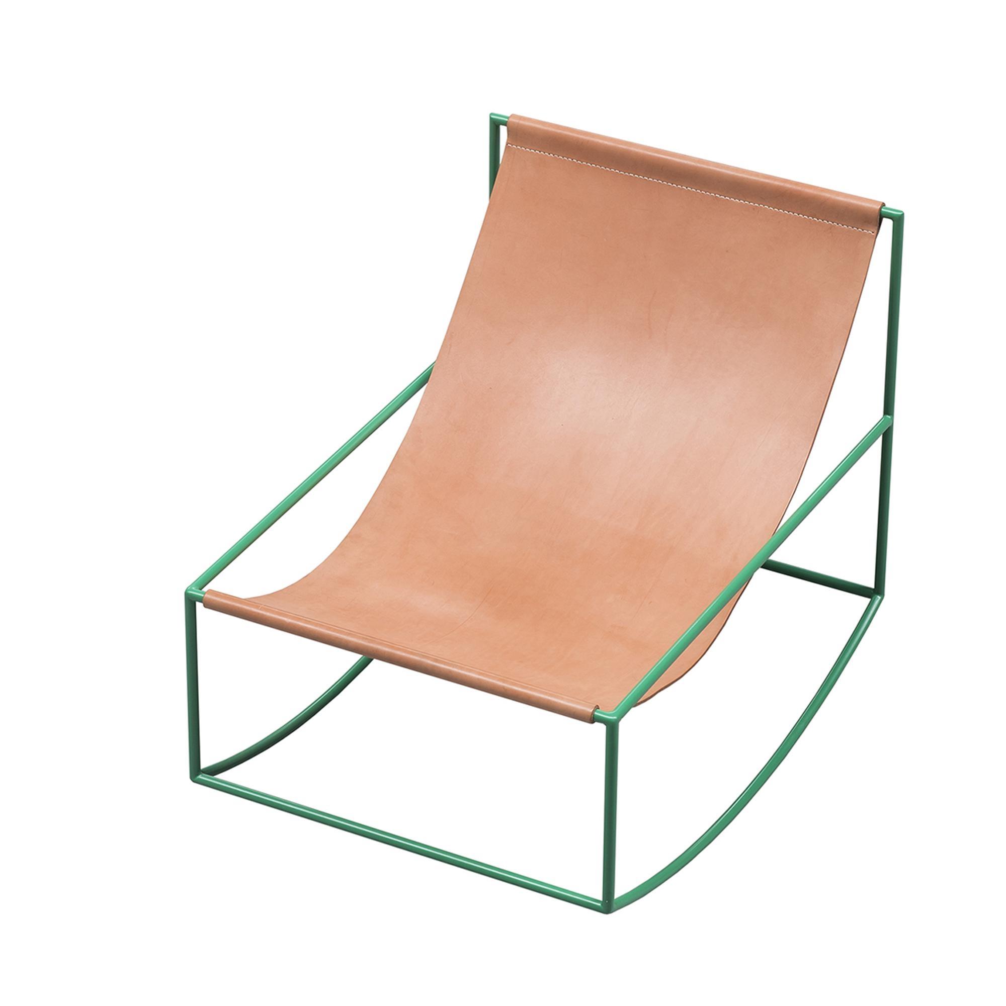 Valerie Objects First Rocking Chair Green/ Leather