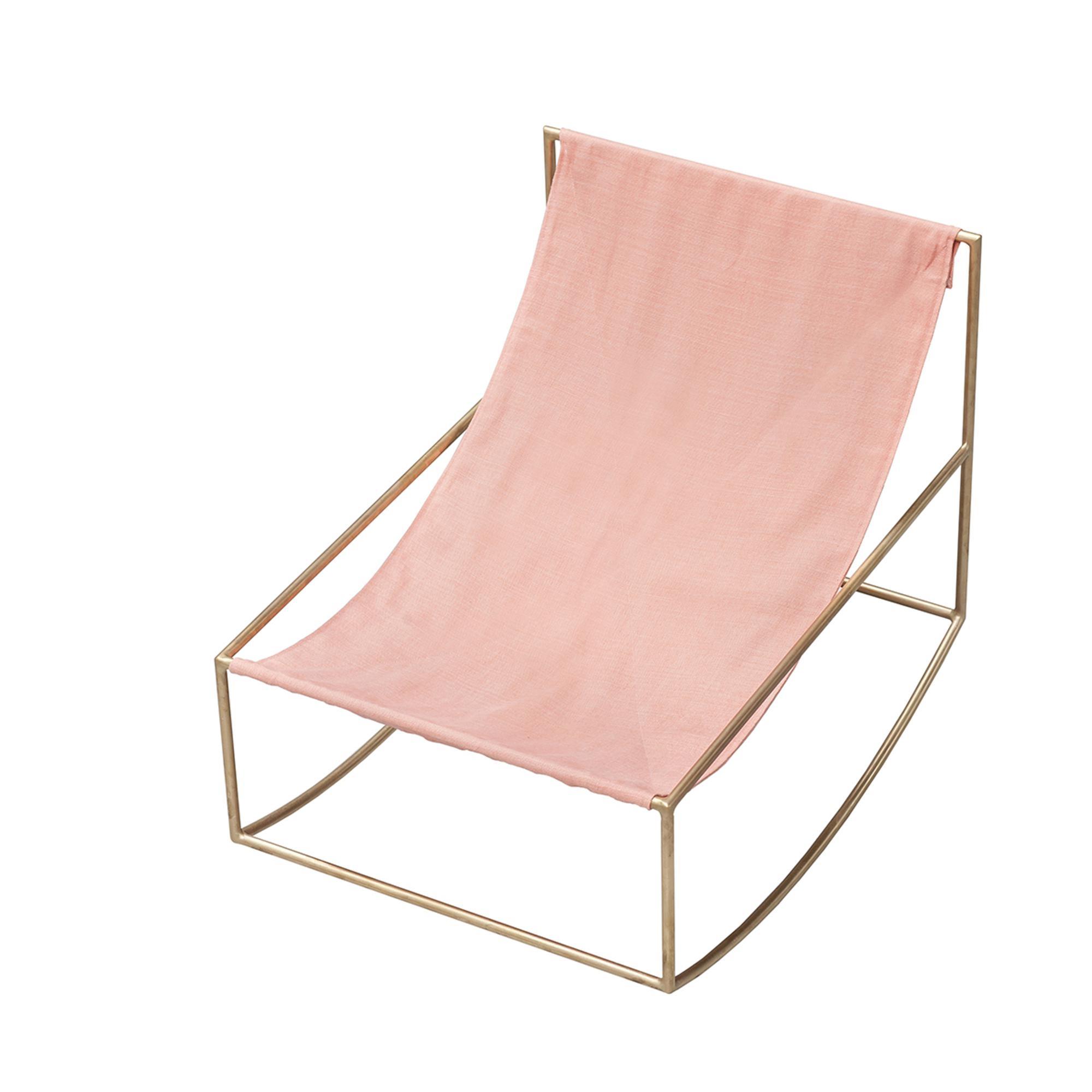 Valerie Objects Rocking Chair Brass/ Pink