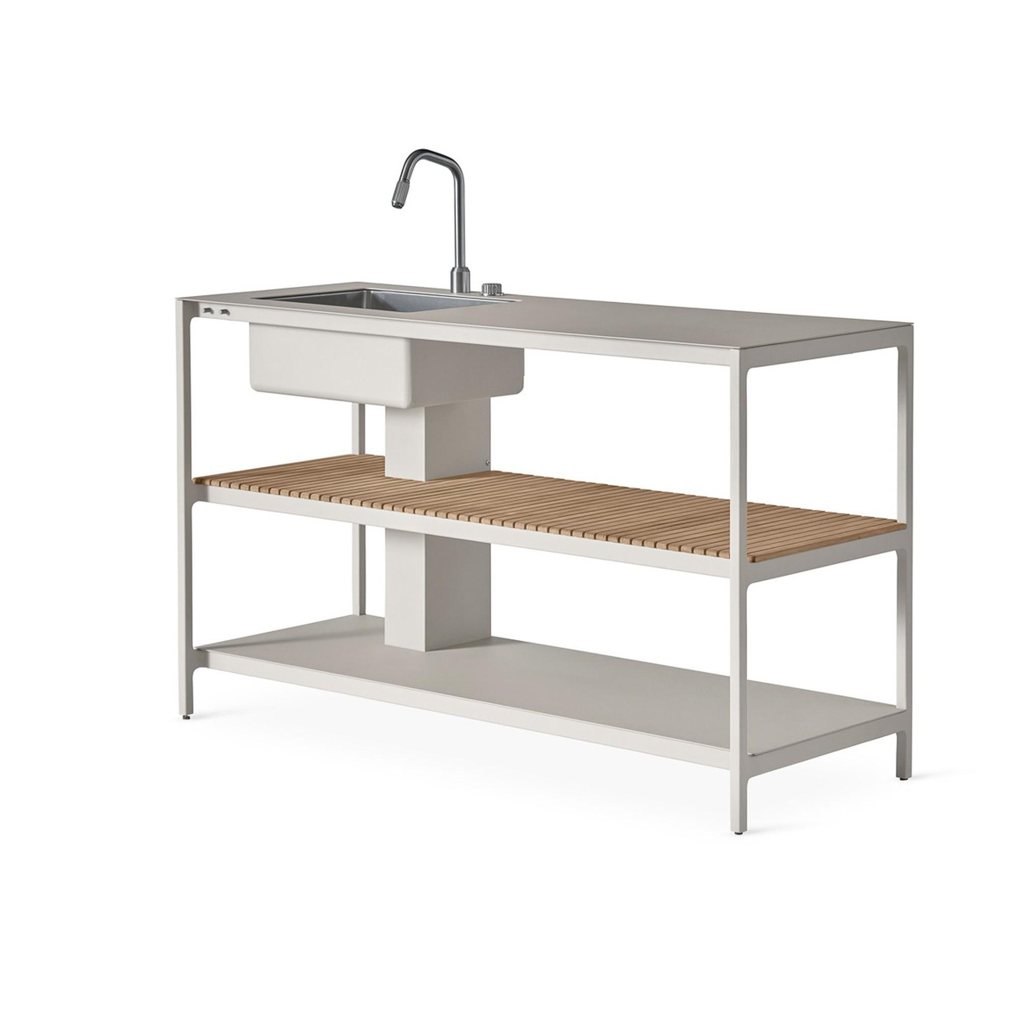 Vipp 742 Open-Air Kitchen Module Large With Sink Aluminum/Teak