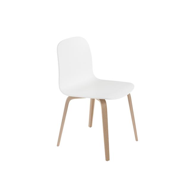 4: Muuto Visu Spisebordsstol med Træ Base Hvid/Eg