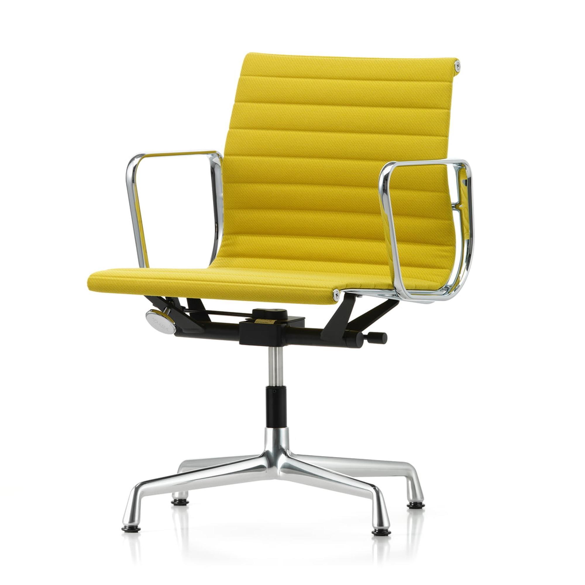 Vitra Aluminium EA 131 Chaise de Bureau avec Pivot et Accoudoir Vert pastel/Canola