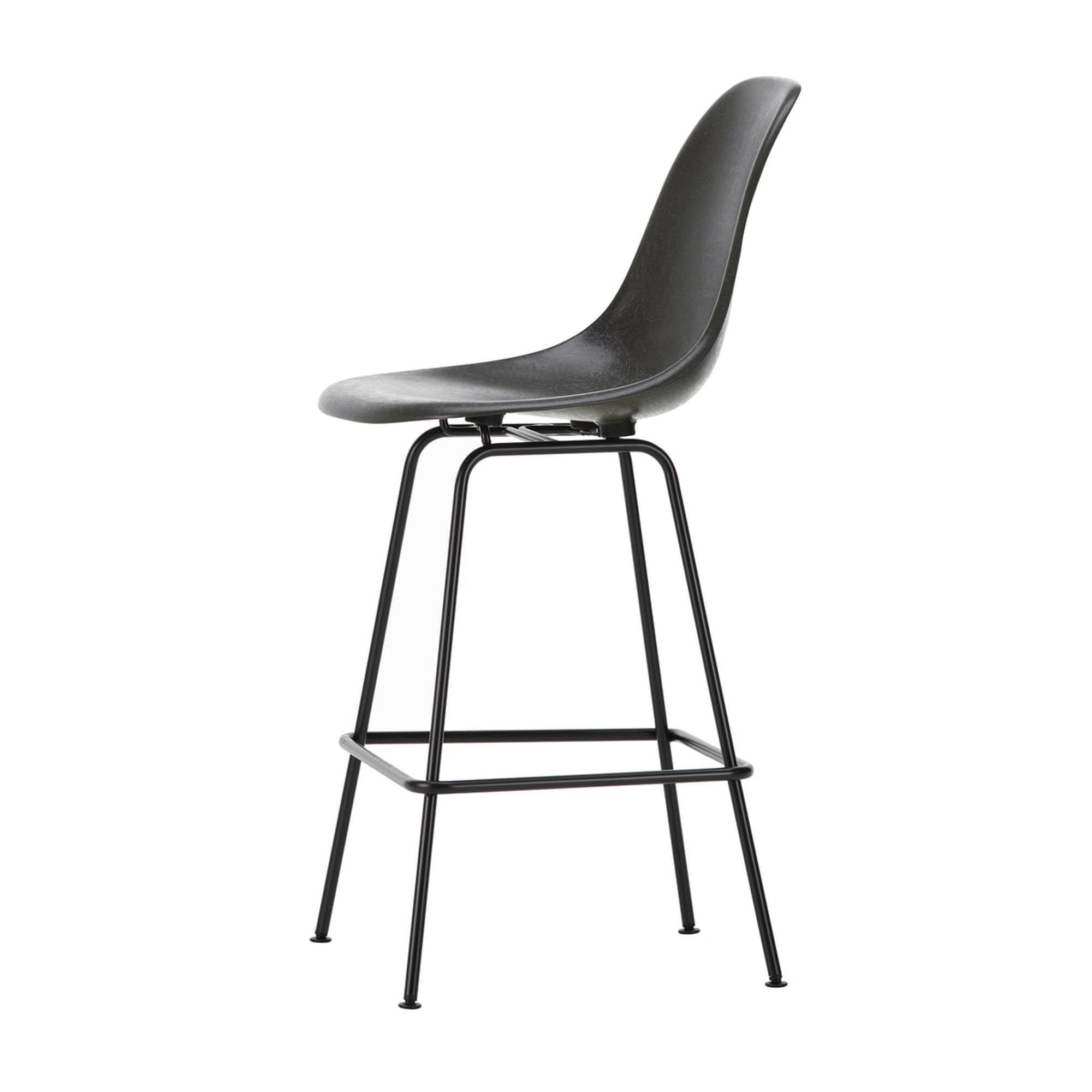 Vitra Eames Fiberglass Bar Stool Medium Elephant Hide Grey/ Black