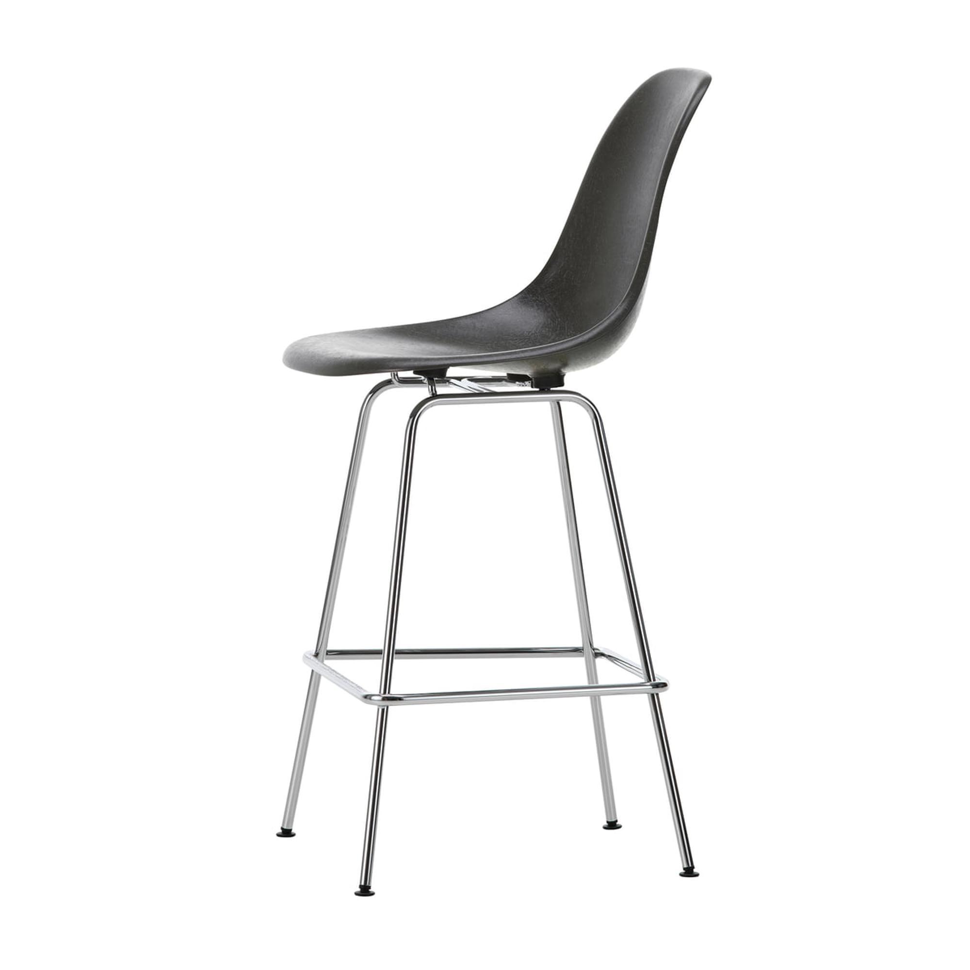 Vitra Eames Fiberglass Bar Stool Medium Elephant Hide Grey/ Chrome