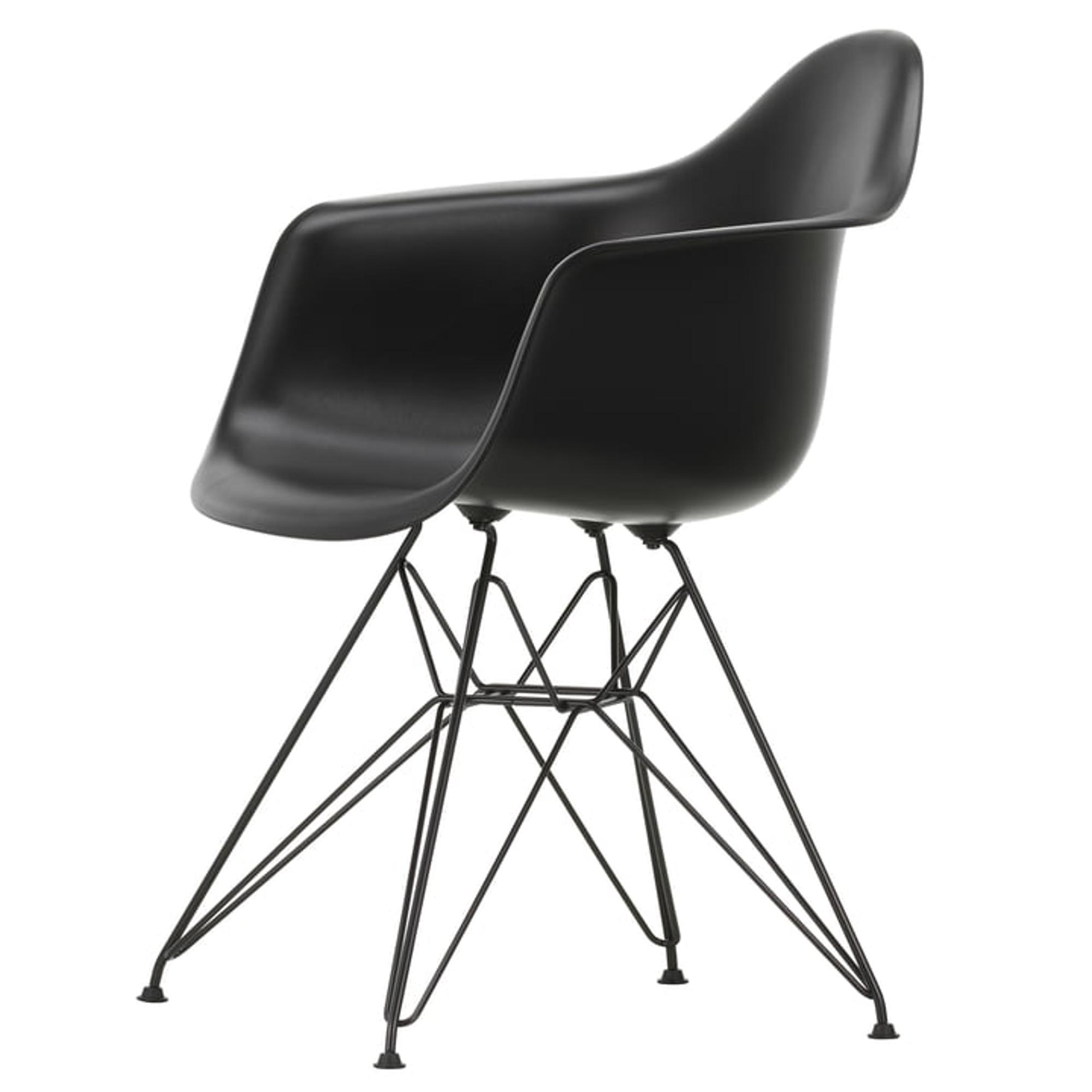 Krzesło do Jadalni Vitra Eames Plastic RE DAR w Kolorze Głębokiej Czerni/ Czarny