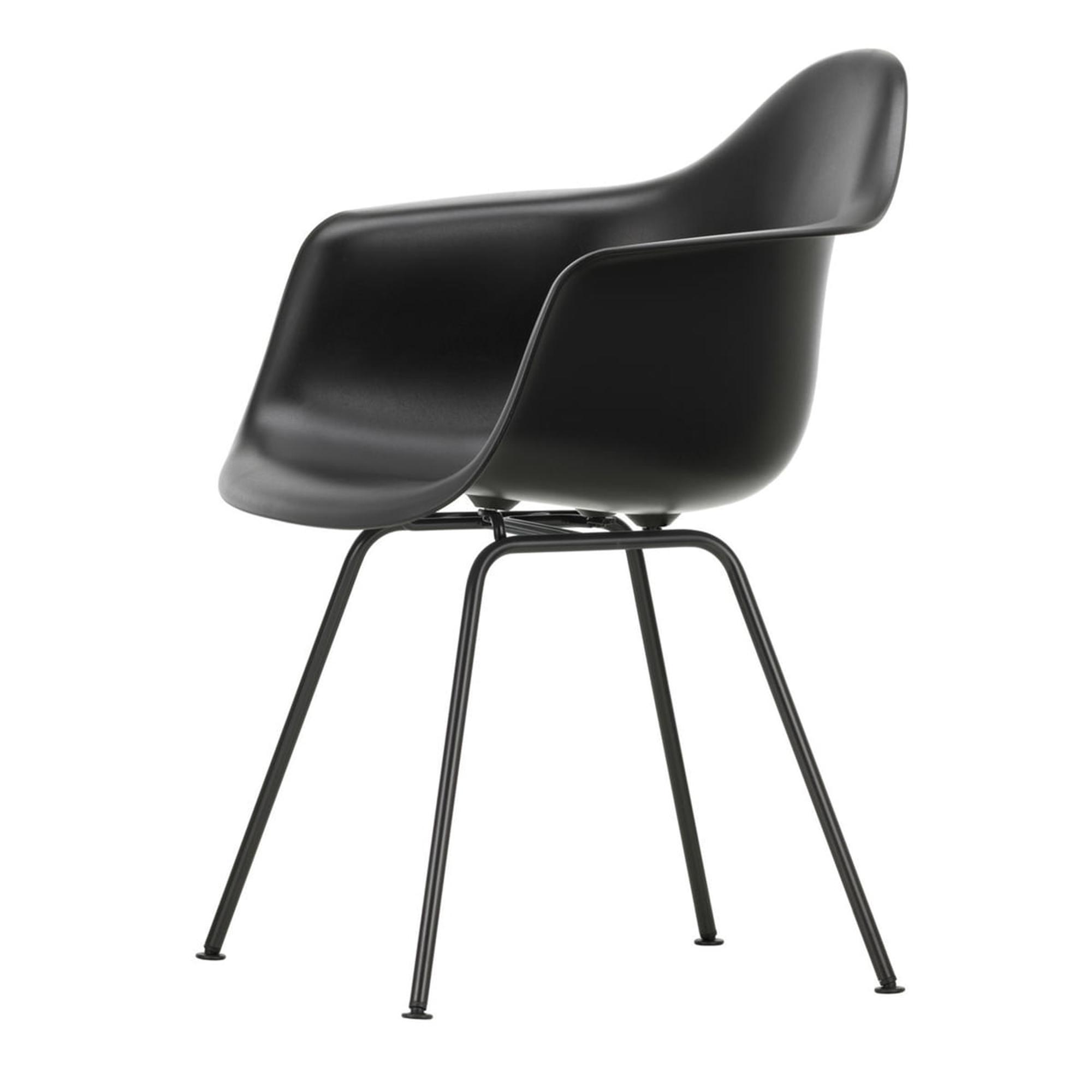 Vitra Eames Plastic DAX Dining Chair With Armrest Deep Black