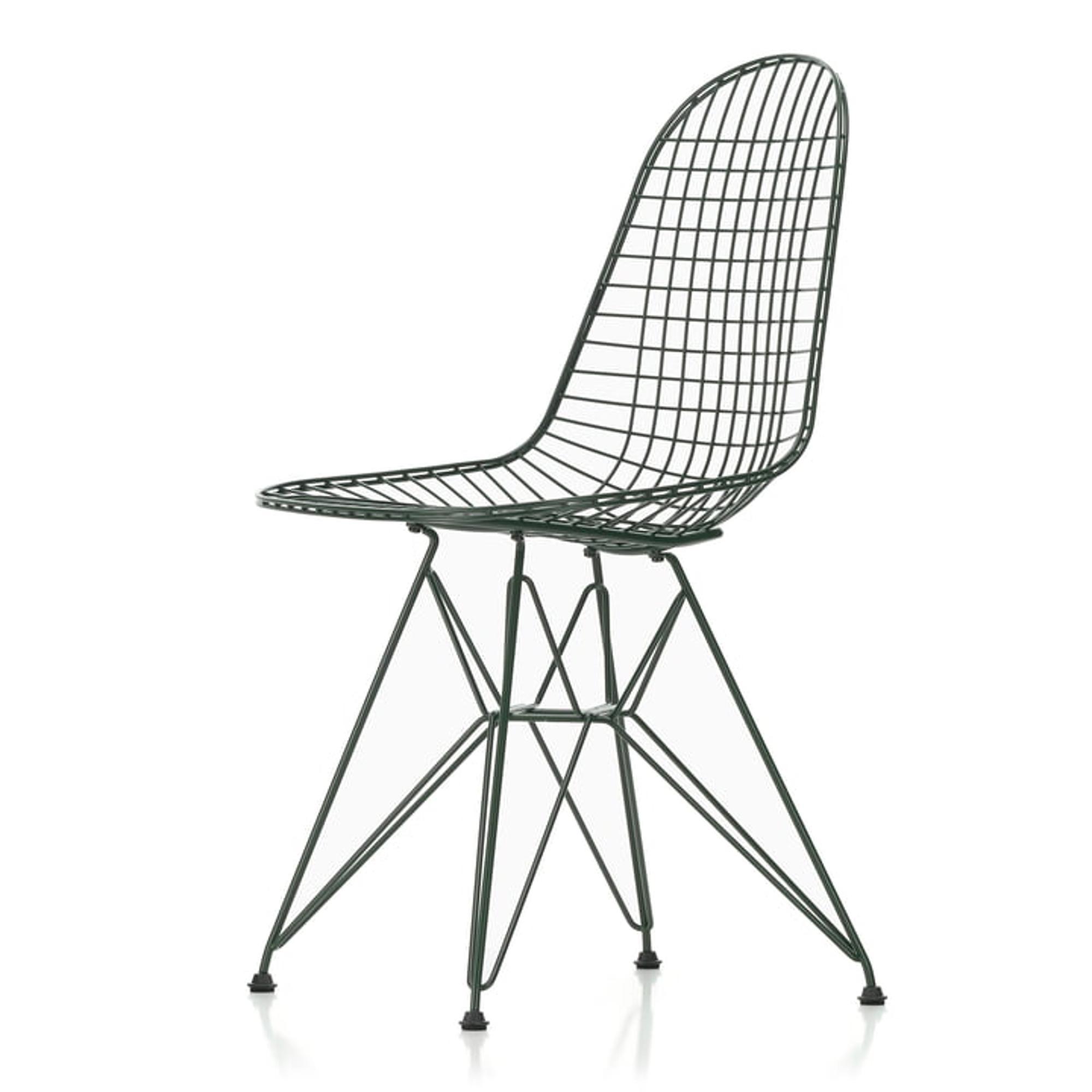 Sedia da Pranzo Vitra Wire DKR Verde Scuro