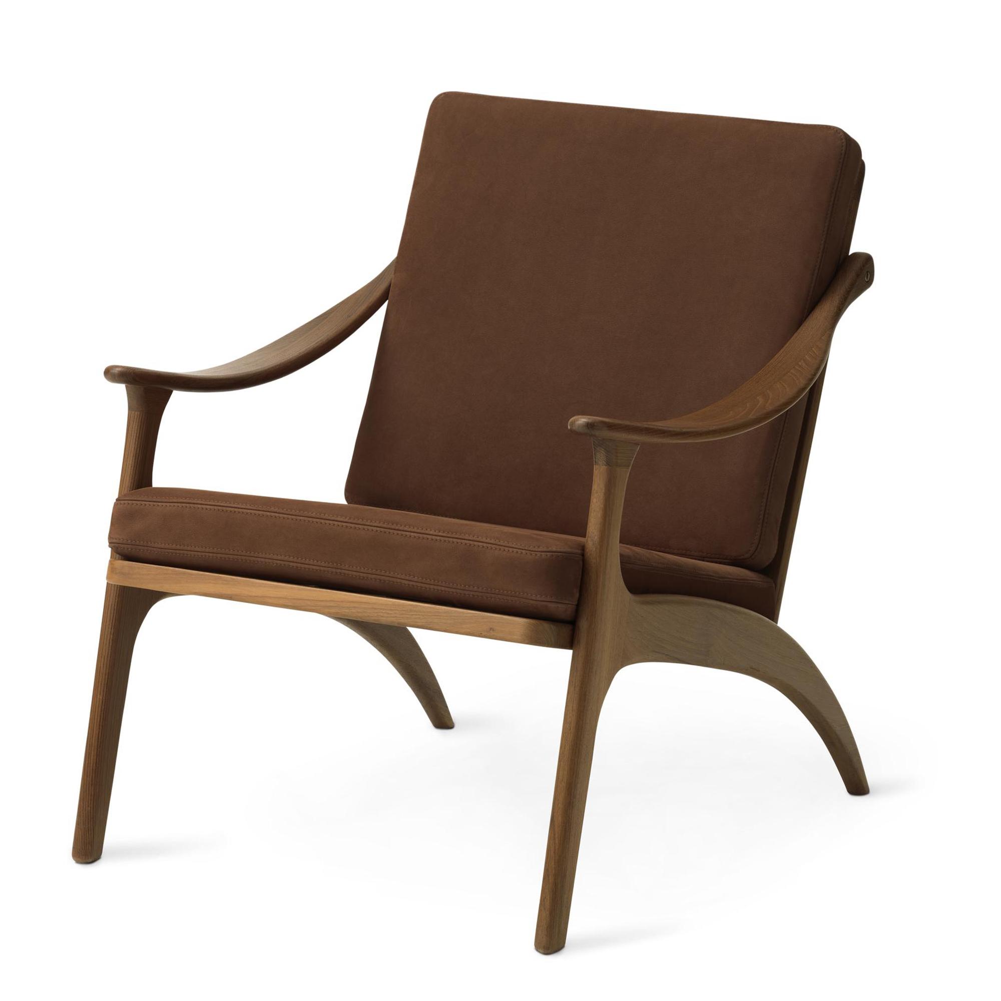 Warm Nordic Lean Back Armchair Teak/Nabuk Terra