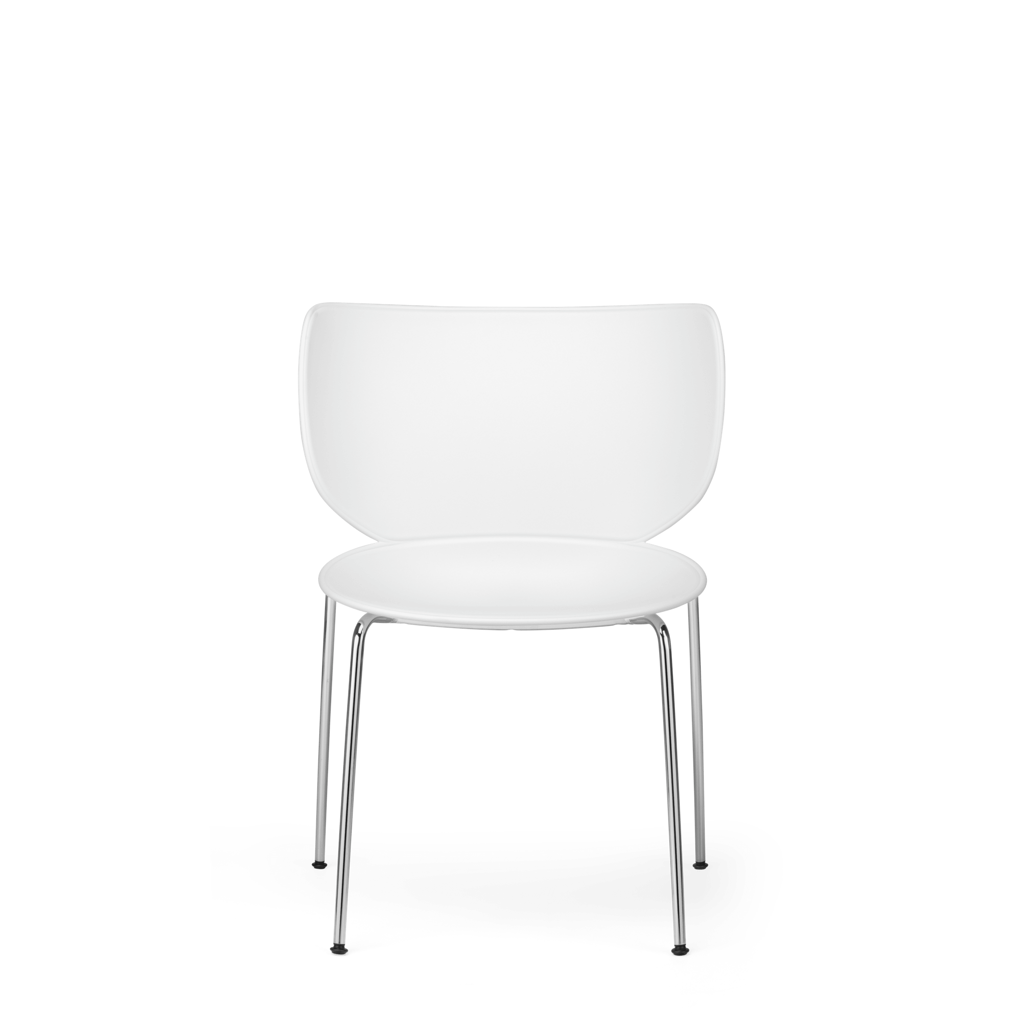 Moooi Hana Dining Chair Unpadded Set of 2 White/ Chrome Stackable