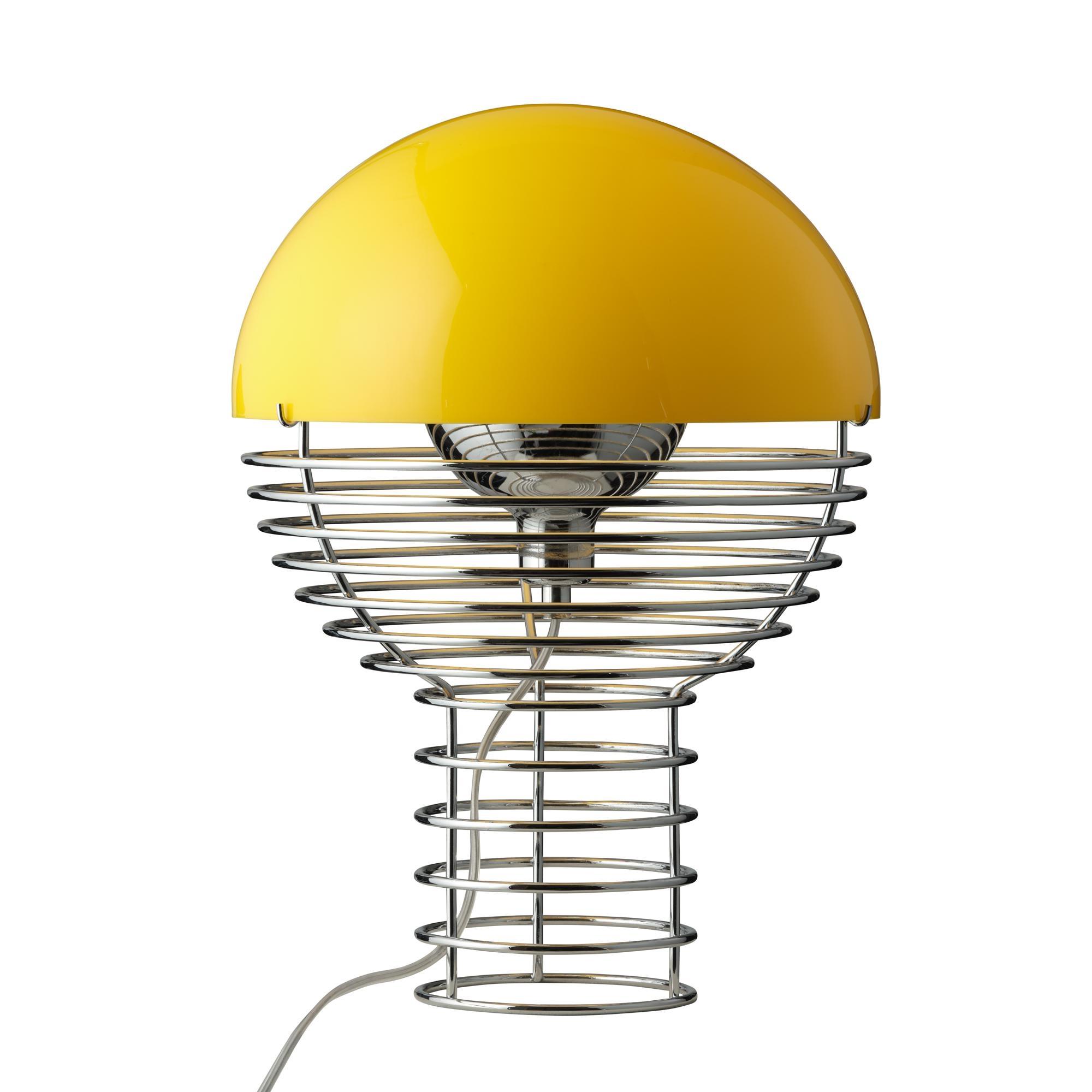 Lampe à Poser Verpan Wire Ø30 Chrome/Jaune