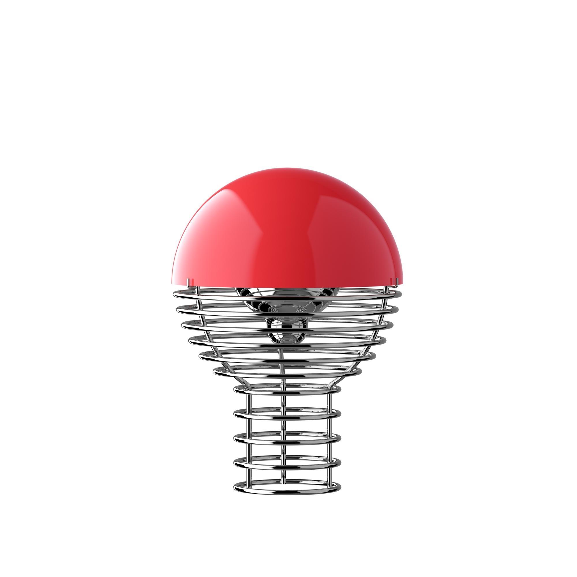Verner Panton Wire Draagbare Lamp Rood